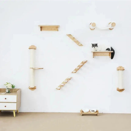 Wall-mounted Cat Climbing