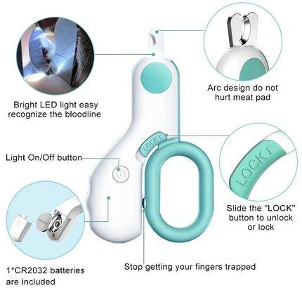 EDA Nail Clipper Cutter cat/dog (+LED light)