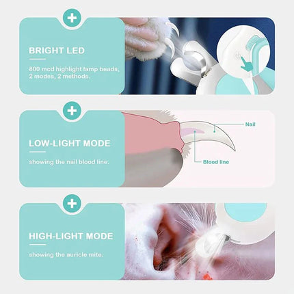 EDA Nail Clipper Cutter cat/dog (+LED light)
